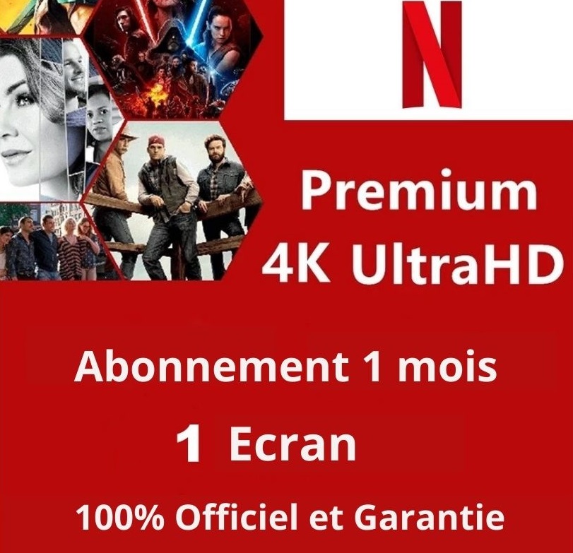 Netflix Premium 1 Mois - 1 Écran